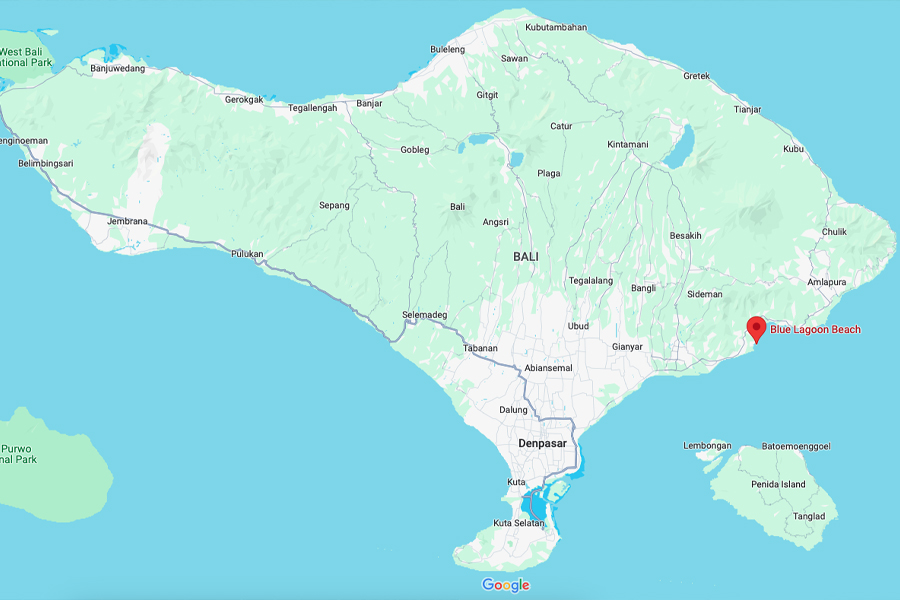 Blue Lagoon Beach Map